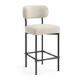 Barhocker aus Metall und Stoff Beige