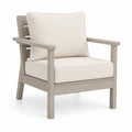 Gartenstuhl aus Polywood mit Polyesterkissen Beige