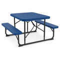 Garten Picknicktisch Set Blau HDPE Stahl