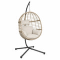 Hängesessel Rattan Stahl Beige