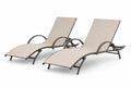 2er Set Gartenliegen Aluminium Beige Textilene verstellbar