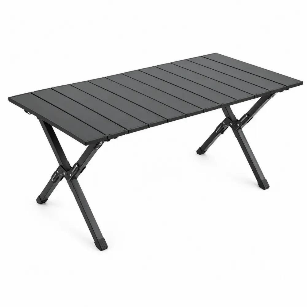 Klappbarer Tisch aus Aluminium Schwarz 140x74x72cm