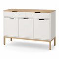 Sideboard Holzwerkstoff Weiß 3 Türen 2 Schubladen 120x40x90cm