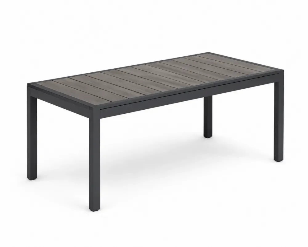 Gartentisch Aluminium mit Verbundholzplatte 150x90x75 cm