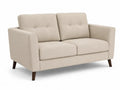 Zweisitzer-Sofa aus Textil mit Holzbeinen in Beige