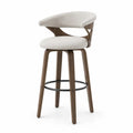 Barhocker Holzrahmen Beige Polyester 105cm