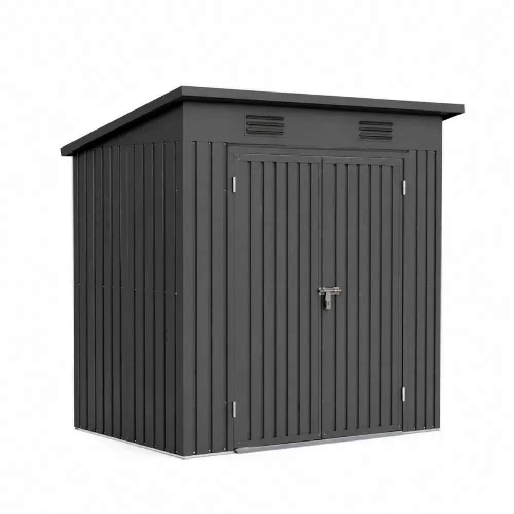 Metall Gartenschuppen Verzinkter Stahl Anthrazit 213x130x185 cm