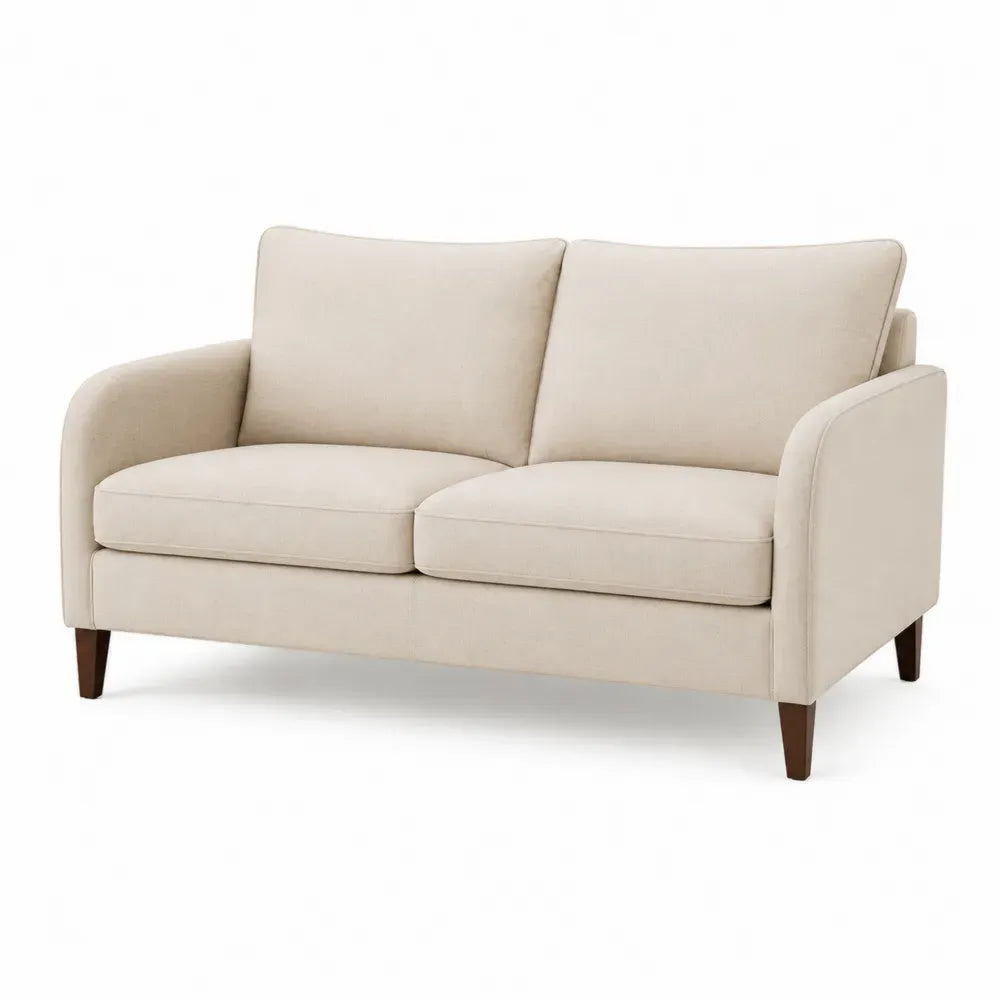Zweisitzer-Sofa Leinen Beige 150cm